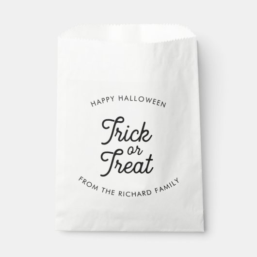 Trick or treat minimalistisch modern bedankzakje (Voorkant)