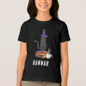 Trick or treat Modern Black Cat Custom Halloween Tri-Blend Shirt (Voorkant)