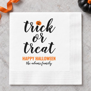 Trick or Treat Modern Lettertype Custom Halloween Servet