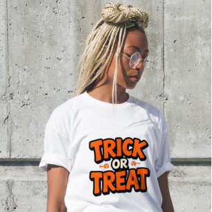 Trick or Treat Modern Script Dames Halloween Tri-Blend Shirt