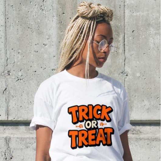 Trick or Treat Modern Script Dames Halloween Tri-Blend Shirt