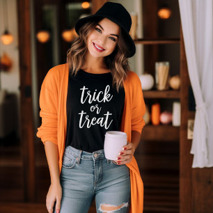 Trick or Treat Modern Script Dames Halloween Tri-Blend Shirt