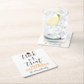 Trick or treat Modern Script Halloween Kartonnen Onderzetters (Insitu)