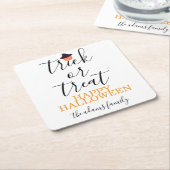 Trick or treat Modern Script Halloween Kartonnen Onderzetters (Schuin)