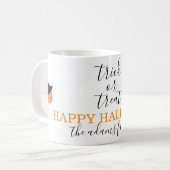 Trick or treat Modern Script Halloween Koffiemok (Voorkant links)