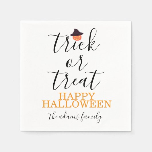 Trick or treat Modern Script Halloween servetten (Voorkant)