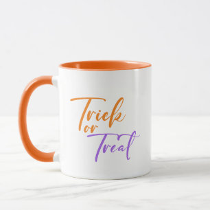 Trick or treat moderne typografie Halloween Mok