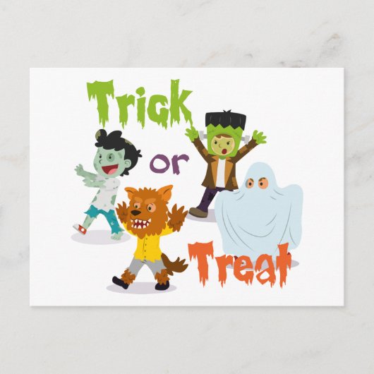 Trick or treat Monster Costume Kinder Briefkaart (Voorkant)