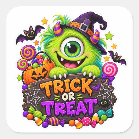 Trick or Treat Monster sticker (Voorkant)