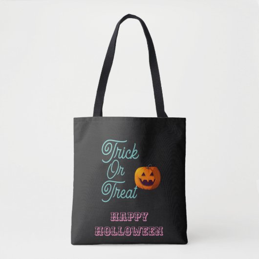 Trick or treat morden aangepaste Holloween Canvas  Tote Bag (Voorkant)