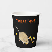 Trick or treat muis met snoepkernen papieren bekers (Voorkant)