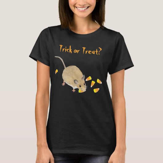 Trick or treat muis met snoepkernen T-Shirt (Voorkant)