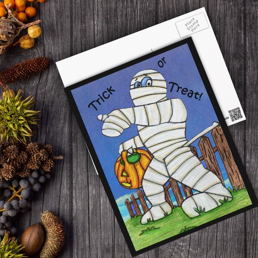 Trick or treat Mummy-Briefkaart Briefkaart