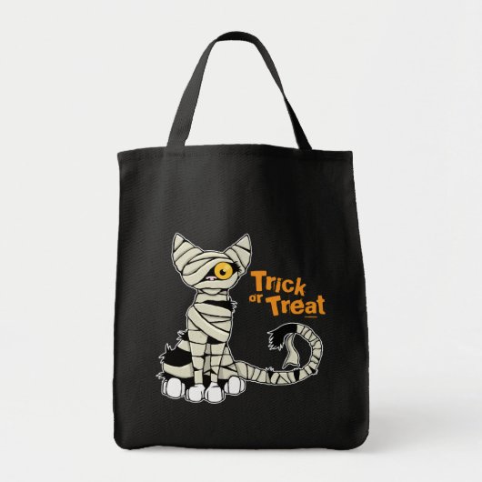 trick or treat Mummy Cat - Halloween Bag Tote Bag (Voorkant)
