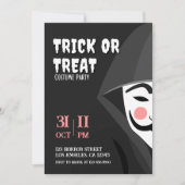 Trick or treat Mysterieuze Halloween Kostuumfeest Kaart (Voorkant)