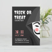 Trick or treat Mysterieuze Halloween Kostuumfeest Kaart (Staand voorkant)