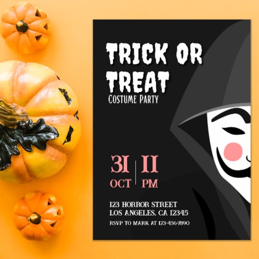 Trick or treat Mysterieuze Halloween Kostuumfeest Kaart