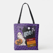 trick or treat, naam gepersonaliseerd Halloween ro Tote Bag (Achterkant)