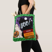 trick or treat, naam gepersonaliseerd Halloween ro Tote Bag (Dichtbij)