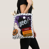 trick or treat, naam gepersonaliseerd Halloween ro Tote Bag (Dichtbij)