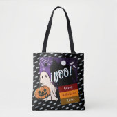 trick or treat, naam gepersonaliseerd Halloween ro Tote Bag (Voorkant)