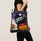 trick or treat, naam gepersonaliseerd Halloween ro Tote Bag (Dichtbij)