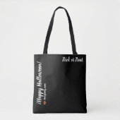 trick or treat, naam gepersonaliseerd, vrolijk Hal Tote Bag (Voorkant)