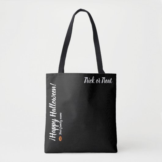 trick or treat, naam gepersonaliseerd, vrolijk Hal Tote Bag (Voorkant)
