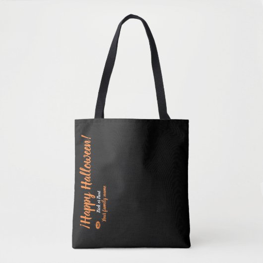 trick or treat, naam gepersonaliseerd, vrolijk Hal Tote Bag (Voorkant)