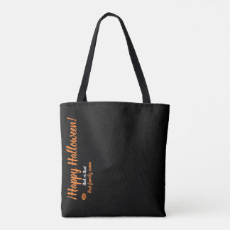 trick or treat, naam gepersonaliseerd, vrolijk Hal Tote Bag