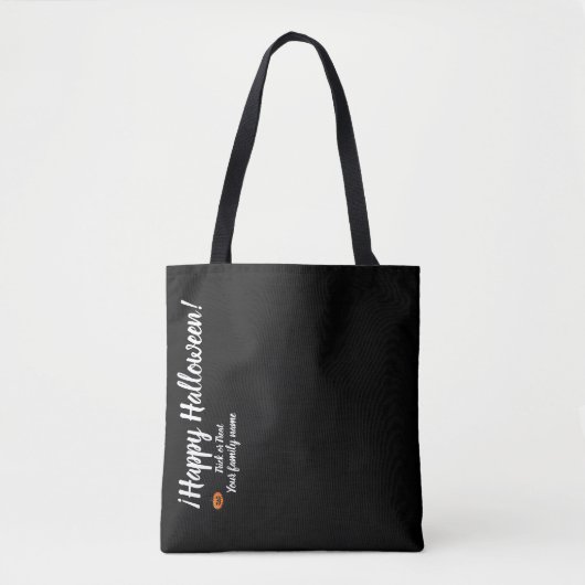 trick or treat, naam gepersonaliseerd, vrolijk Hal Tote Bag (Voorkant)