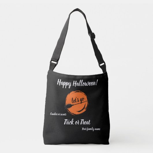 trick or treat, naam, Halloween gepersonaliseerd s Crossbody Tas (Voorkant)