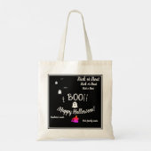 trick or treat, naam, Halloween gepersonaliseerd,  Tote Bag (Achterkant)