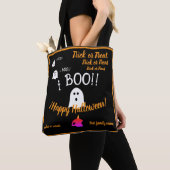 trick or treat, naam, Halloween gepersonaliseerd,  Tote Bag (Dichtbij)