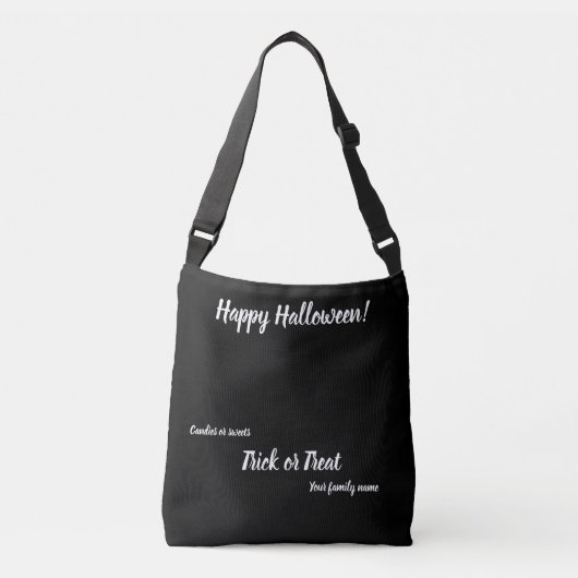 trick or treat, naam, halloween gepersonaliseerde  crossbody tas (Voorkant)