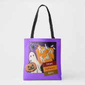 trick or treat, naam, Halloween oranje Pompoen Tas (Voorkant)