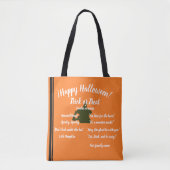 trick or treat, naam, Halloween, sinaasappel geper Tote Bag (Voorkant)