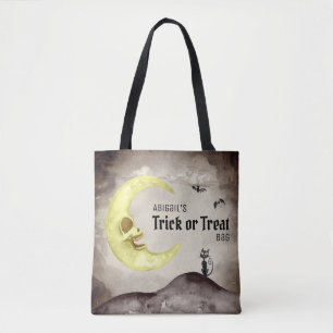 Trick or treat (naam toevoegen!) Halloween Spooky Tote Bag