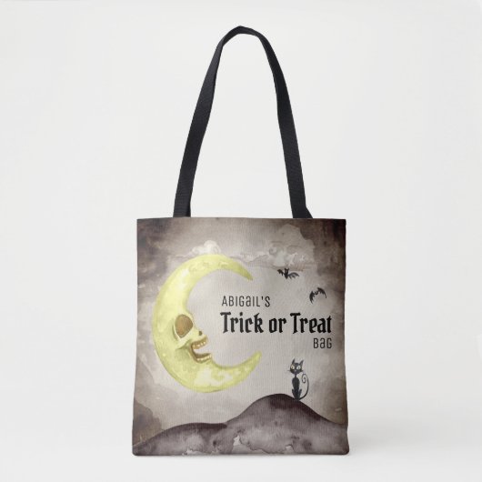 Trick or treat (naam toevoegen!) Halloween Spooky Tote Bag (Voorkant)