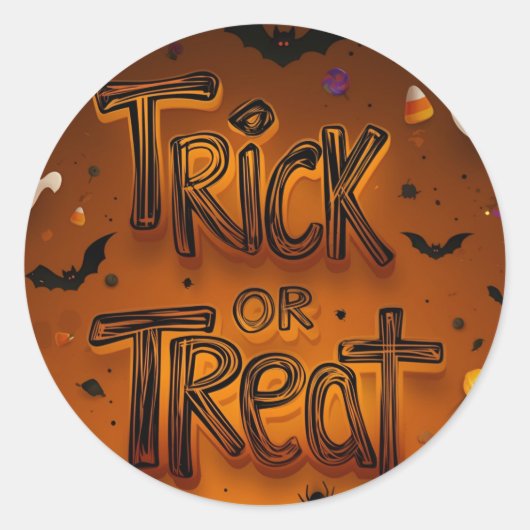 Trick or treat nieuwe Halloween Ronde Sticker (Voorkant)