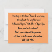 Trick or treat nodigt uit kaart (Achterkant)