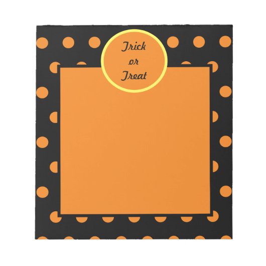 Trick or treat Notitieblok (zwart en Sinaasappel) (Voorkant)