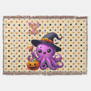 Trick or treat Octopus Halloween Deken
