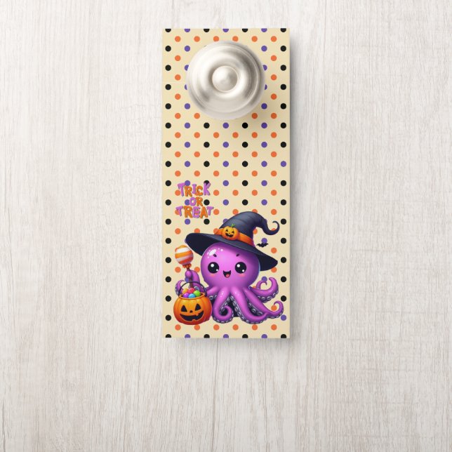 Trick or treat Octopus Halloween Deurhanger (Op knop)