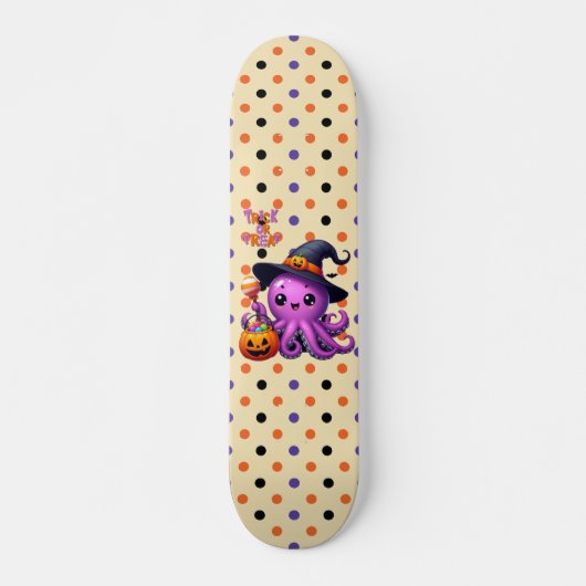 Trick or Treat Octopus Halloween Persoonlijk Skateboard (Voorkant)