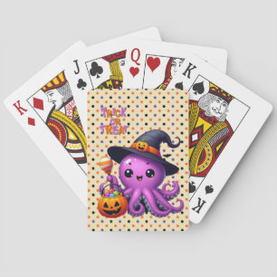 Trick or Treat Octopus Halloween Pokerkaarten