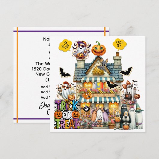 Trick or treat of TRUNK of Treat Kaart (Voorkant / Achterkant)