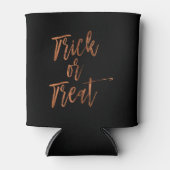 Trick or treat Oranje en zwarte Halloween Blikjeskoeler (Voorkant)