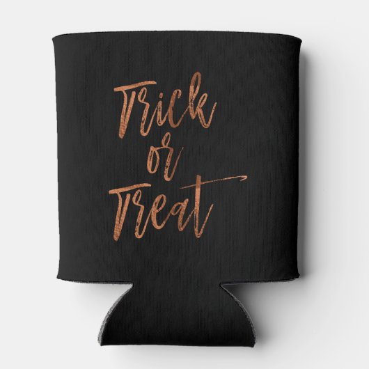 Trick or treat Oranje en zwarte Halloween Blikjeskoeler (Achterkant)