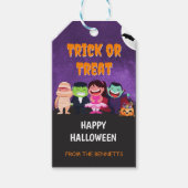Trick or treat Paarse Cadeaulabel (Voorkant)